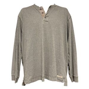 Eddie Bauer Gray Long Sleeve Henley Shirt Men’s Medium